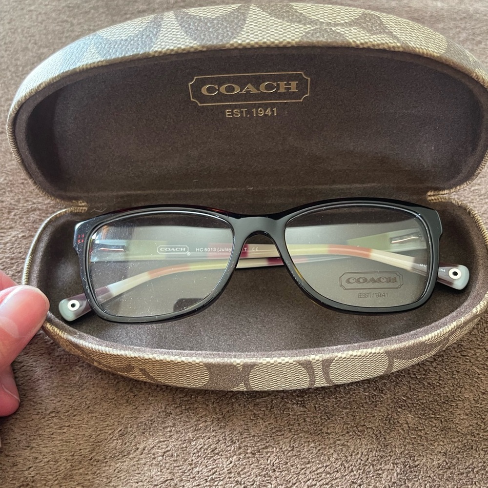 Coach dark brown and Tan Eyeglasses with Case kids frames